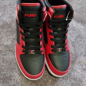 FUBU Men's Black/Red Lace -up High Top Athletic Basketball Sneakers Shoes size8